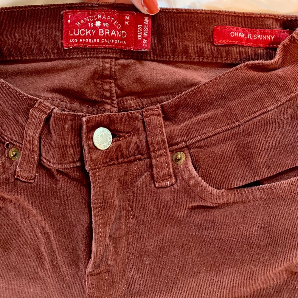 Lucky Brand Charlie Skinny Wine Corduroy